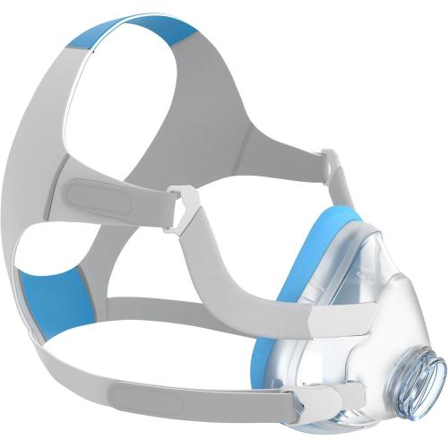 Replacement Full Face CPAP Mask Headgear Set for ResMed Airtouch F20 & Airfit F20, Highlight Optimizest Comfort with Rapid-Resilience Blue Memory Foam - F20 Mask Medium Accessories Supplies (No Elbow)