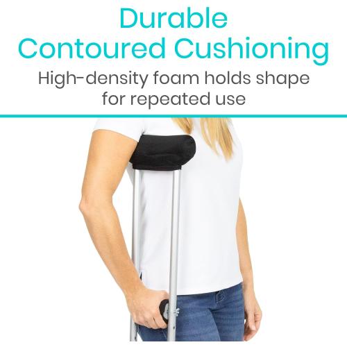 Vive Premium Crutch Pads & Hand Grips - Comfortable, Breathable | Machine Washable Padding - Moisture Wicking & Odor Reducing Pillow Accessory Covers for Adult & Youth Walking Crutches