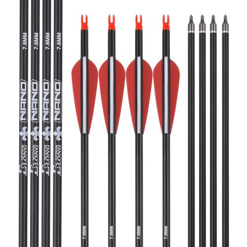 Carbon Arrow Hunting Arrows with 100 Grain Removable Tips for Archery Compound & Recurve & Traditional Bow Practice Shooting (Pack of 12)