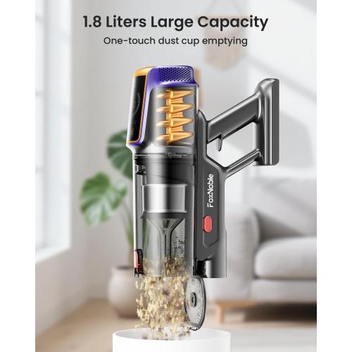 Cordless Vacuum Cleaner,55KPa 650W 65Mins Vacuum Cleaners for Home,Stick Vacuum with LED Display &Anti-tangle Brush and Self-Standing Design,Vacuum Cleaner for Hardwood Floors,Carpet,Pet Hair,Car