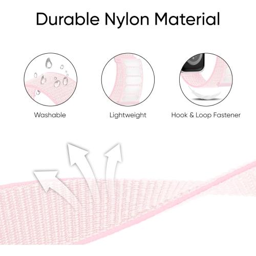 6 Pack Sport Nylon Loop Band Compatible with Apple Watch Band 38mm 40mm 41mm 42mm 44mm 45mm 46mm 49mm for Women Men, Adjustable Breathable Braided Straps for iWatch Series 11/10/9/8/7/6/5/4/3/SE/Ultra