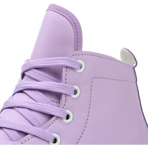 Roller Skates for Women and Men Cowhide High-Top Shoes Classic Double-Row Roller Skate Four-Wheel Roller Skates for Men Girls Unisex Size 35