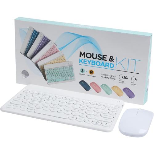 Bluetooth Keyboard and Mouse Combo for iPad - 9.72 Rechargeable Wireless Keyboard & Mouse, Type-C Charging, Perfect for On-The-Go Professionals (White)