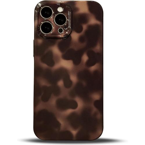 Anuck for iPhone 12 Pro Case Tortoise Shell Phone Case, Cute Chic Amber Leopard Cheetah Print Aesthetic Design Full Camera Protection, Soft TPU Slim Shockproof Cover 6.1 for Women Girls Men-Brown