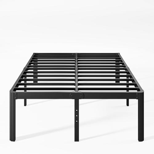 18 Inch High Platform California King Bed Frames No Box Spring Needed, Metal Cal King Bed Frame, Noise Free, Easy Assembly, Heavy Duty, Black