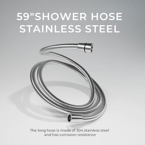 Chrome Rain Shower Head with Handheld Shower Head, 5 Spray Modes