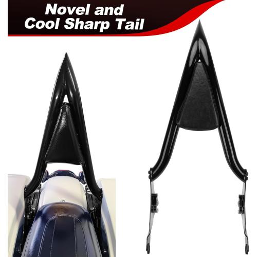 22 Height Sissy Bar, PSLER Detachable Passenger Backrest Rear Pad for Touring Street Glide Road Glide Electra Glide Road King FLHR FLHX FLHT FLTR 2009-2024 | PU leather and steel, for Touring Street Glide Road Glide Electra Glide Road King FLHR FLHX FLHT FLTR 2009-2024