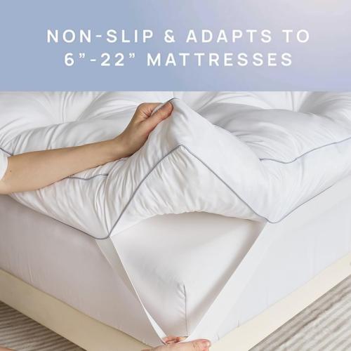 Memory Foam Mattress Topper or Back Pain Relief, Extra Thick Gel Memory Foam Bed Topper, Soft Fluffy Supportive Pressure Relief Mattress Pad,