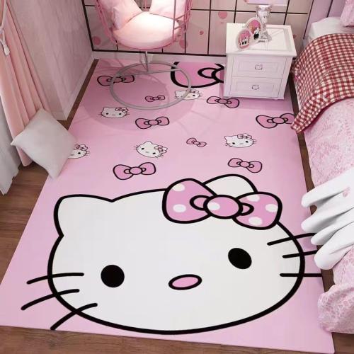 Pink Washable Runner Rug 2' x 5' 3 Cute Cartoon Kitten Face Pattern Non-Slip Area Rugs Kawaii Carpet Home Decor Carpet for Living Room Bedroom Entryway Rug