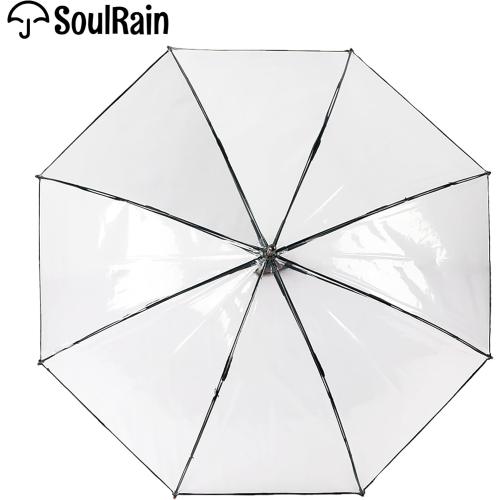 SoulRain 48 Clear Bubble Umbrella – Large Transparent Umbrella for Rain, Windproof & Automatic Open, Wedding Umbrellas for Women & Men, Vintage Stick Cane with Wooden Handle(Clear)