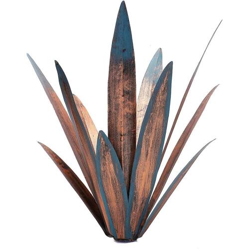 Jesokiibo 2pcs Tequila Rustic Sculpture DIY Metal Agave Plant Home Decor Rustic Hand Painted Metal Agave Garden Ornaments Outdoor Decor Figurines Home Yard Decorations Stakes Lawn Ornaments…