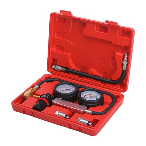TU-21Cylinder Leak Down Tester Kit, Automotive Engine Compression Leakage Test Kit for Cars Trucks Motorcycles