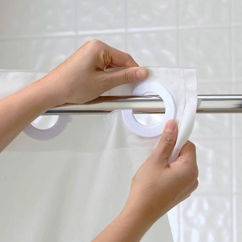 Hookless It's A Snap! Polyester Fabric Snap-In Replacement Shower Curtain Liner for Hookless Curtain with Sheer Window, 70 x 54, Water-Repellent, Easy Install, White