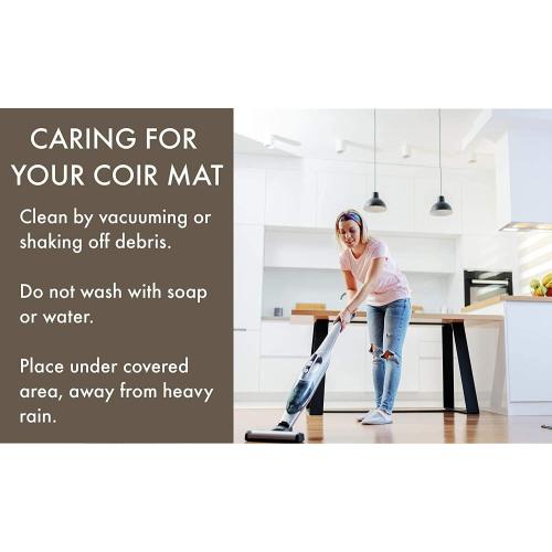COCO MATS 'N MORE Coco Coir Door Mat – Heavy Duty Outdoor Mat, Non-Slip Welcome Mat with Vinyl Backing, Front Porch Door Mat with Tough Coir Bristles (18 x 30 | Love Heart)