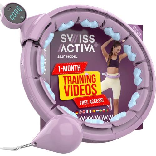 Swiss Activa  Infinity Hoop Smart Weighted Hula Hoop - Smart Hula Hoop Fit- Exercise Hoola Hoop Exercise Equipment- Adult Hula Hoops for Exercise- Hula Hoops for Women Weight Loss