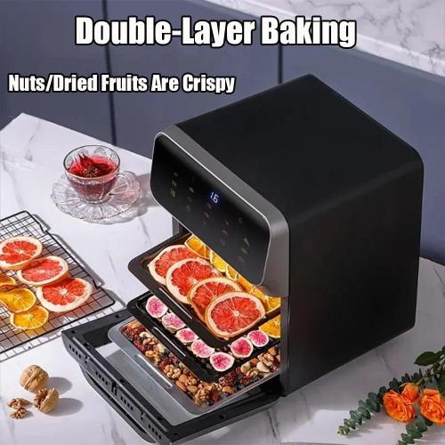 Bluebow Air Fryer 12QT Convection Oven with 10-in-1 Multi Function, Visible Window and Touchscreen, Black