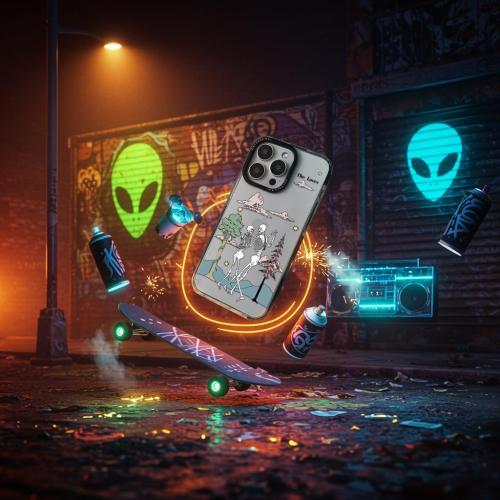 for iPhone 16 Pro Max Case, Tarot Skeleton Lovers & Nature Scene Design, Military-Grade Drop Protection, Soft Slim TPU Protective Cover with Camera Protection for Teens