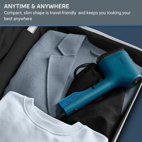 Rowenta PurePop Handheld Steamer for Clothes 1.5 Lbs 15 Second Heatup, 2.3 Oz Capacity 1150 Watts Portable, Ironing, Fabric Steamer, Garment Vacation Essentials, Travel Must Have Blue DR2020 DR2020U1