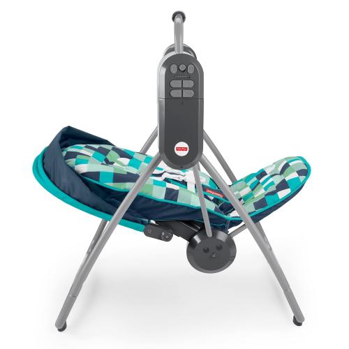 Fisher-Price On-the-Go Swing – Pixel Forest, baby seat with canopy that easily folds for travel