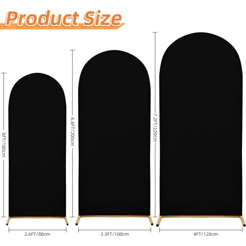 Set of 3 Wedding Arch Cover Stretchy Spandex Fabric Backdrop for Arch Stand