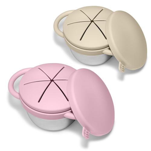 2 Pack Baby Stainless Steel Snack Containers for Kids
