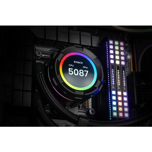 ID-COOLING SL360 CPU Liquid Cooler with Display, Customizable 2.1 LCD Display for Images or Performance Metrics, 360mm AIO Cooler, Three AF127 ARGB Fans, Fits Intel/AMD