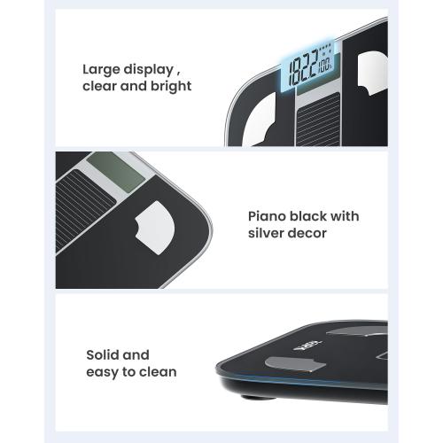 RENPHO Smart Scale with Endless Power, Solar-Powered Scale for Body Weight, No Batteries Needed, Digital Bluetooth Body Fat Scale, Body Composition Monitor with Smart App, 400 lbs-Elis Solar 1