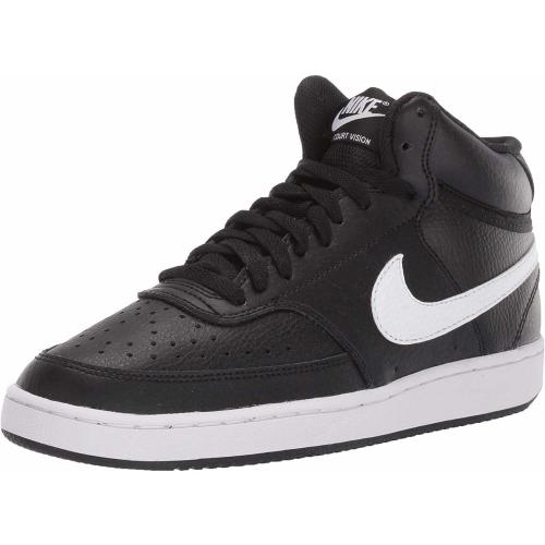 Size 8 Black and White Nike Women's Court Vision Mid Sneaker
