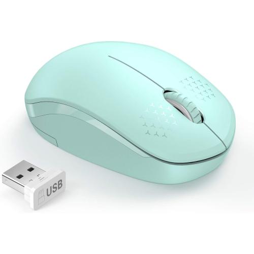 seenda Wireless Mouse for Laptop, 2.4G Noiseless Computer Mouse,Mint Green