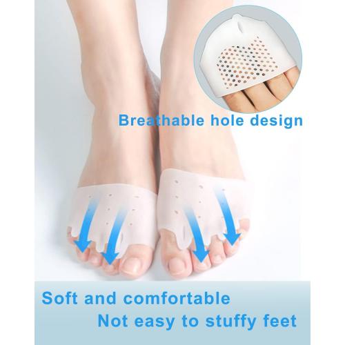 Golbylicc 4 Pairs Metatarsal Gel Pads Toe Spacers Separators to Correct Bunions, Forefoot Pads, Hammertoe Corrector Big Toe Straighteners for Women Men Foot Pain Relief