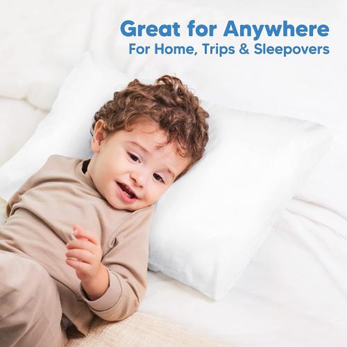 Comfort Beddings Pack of 2 Youth Pillowcases 16x22 Premium 100% Cotton Blend White Youth Pillow Case Zipper Closure, Super Soft and Cozy Youth Pillow Covers (Size-16x22, White)