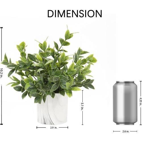 Hollyone Faux Plants Indoor Artificial Mini Potted Plants Plastic Green Plant Small Fake Plants Eucalyptus Decor in Pots for Home Table Room Bathroom Decor