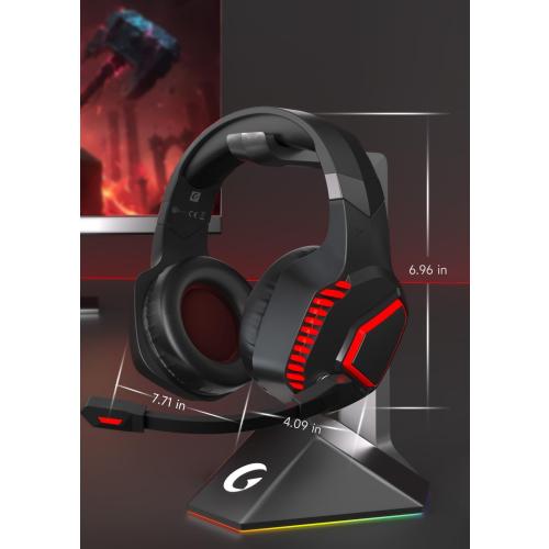 Wireless Gaming Headsets for PS5, PS4, Mac, Switch, PC, Computer - 2.4GHz & Bluetooth 5.2 Gamer Gaming Headphones Wireless, ENC Noise-Canceling Mic, 50MM Drivers, Red