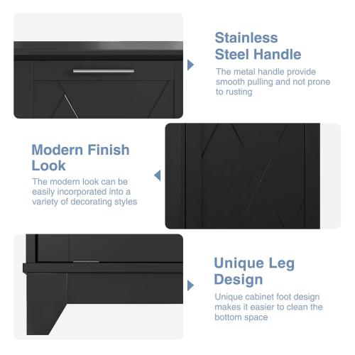 Color Black Double Tilt Out Trash Can Cabinet, 10 * 2 Gallon Garbage Trash Bin with Negative Ion and Deodorizing Function, Dog-Proof Storage Cabinet for Hidden Bathroom Laundry Hamper, Black