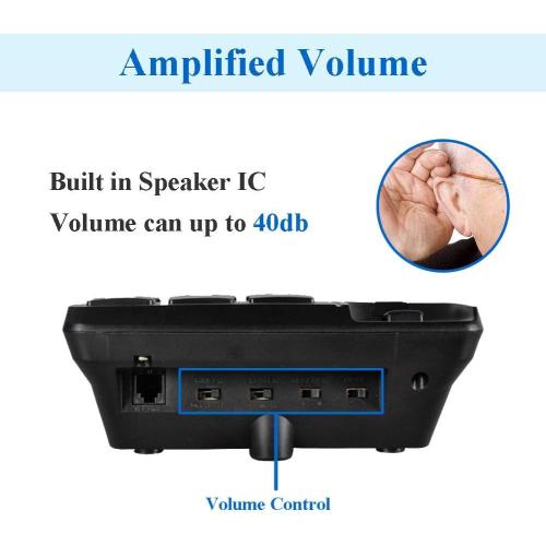 Big Button Phone for Elderly, HePesTer P-02 Amplified Corded Phone for Hearing Impaired Aid with Extra Loud Ringer Landline Telephone for Seniors Home House Phone Wall Mountable