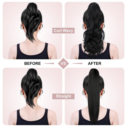 Claw Clip Ponytail Extension 24 Clip in Wavy Ponytail Hair Extensions Long Pony Tails for Women Extensions Ash Blonde Mix Light Brown Wave Hairpiece