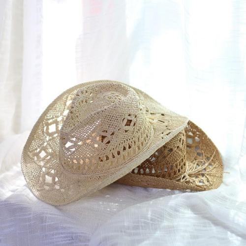 Straw Cowboy Hat for Women and Men, Western Cowgirl Hat for Holiday, Foldable Wide Brim Men Sun Hat, Fishing Hat