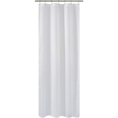 N&Y HOME Fabric Shower Curtain or Liner 36 x 72 Inches Bath Stall Size with 2 Bottom Magnets, Hotel Quality, Washable, Water Repellent, White Spa Bathroom Curtains with Grommets, 36x72