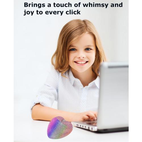 Wireless Bluetooth Mouse Cute Pink Love Heart Shinning Led Light Silent Portable Lightweight USB Optical Cordless Dual Mode Mice for PC Laptop Computer Tablet Mac MacBook Pro Kids Girls Women Gift