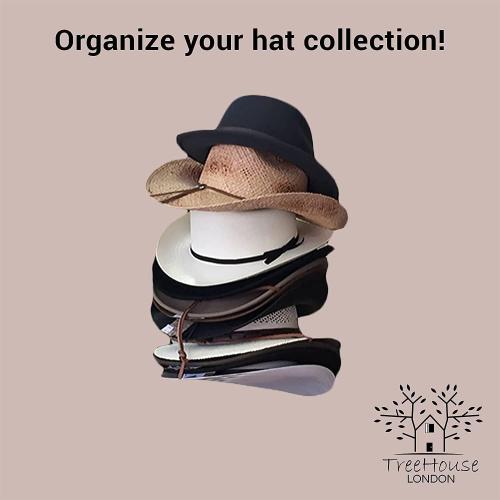 Size XL TreeHouse London Cowboy Hat Rack Storage with Dust Cover - XL 6 Shelf Hanging Hat Organizer for Men and Womens Closets - Hanging Closet Cowboy Cap Hat Holder for Wide Brimmed Hats & Clothes