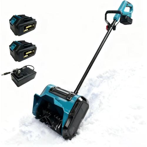 10-Inch Cordless Snow Shovel, 21V Battery Snow Blower with 2X 4.0Ah Batteries & Charger, 6-Inch Depth,20FT Throw Distance Electric Snow Blower for Deck, Patio, Sidewalk, Driveway