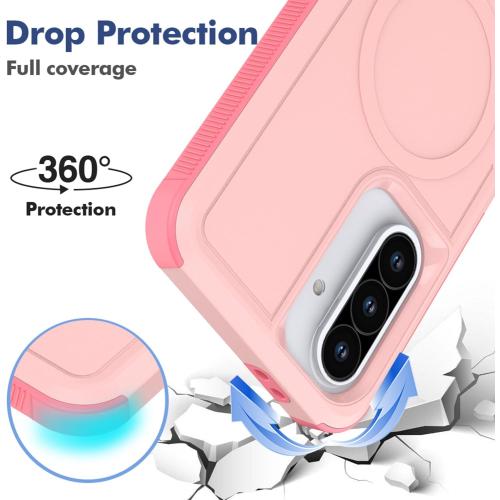 Dionsibei Designed for Samsung Galaxy A36 5G Case 2 in 1 Military Grade Drop Heavy Duty Rugged Shockproof Protective Cover Case for Galaxy A36 5G Phone Case (Pink)