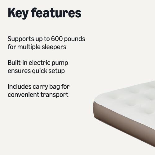 Amazon Basics Air Mattress Queen with Built in Pump, Inflatable air Mattress