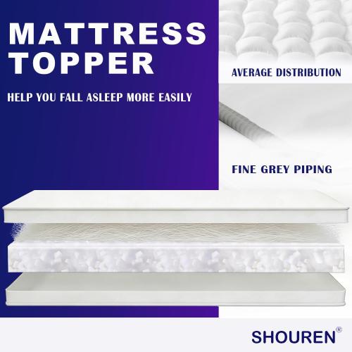 Memory Foam Mattress Topper Queen, 1700 GSM Gel Foam for Back Pain Relief | 1700 GSM CertiPUR-US Gel Memory Foam Mattress Topper for Back Pain & Pressure Relief, Plush Support, 2-3 Inch Thick