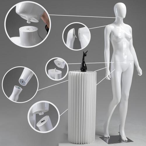 Female Dress Form Mannequin, Height Adjustable Display Torso Body with Metal Stand, Retro Manikin for Clothing Display, Window Shops, Boutiques, Tailoring Studios, Retail Stores