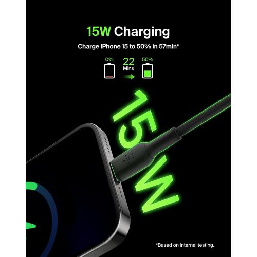 Belkin USB C to USB A Cable, 3.3ft, 15W - Type C Charger, iPhone Charger Cord for iPhone 16, Galaxy S25, Pixel 9, AirPods, iPad Pro, Tablet, Switch 2 & More, CarPlay - Black