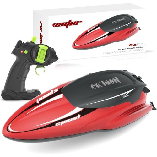 Remote Control Boat for Pool (Red), RC Boat for Kids, 2.4Ghz Control, Whole Body Waterproof, Water Rc Toys for Kids, Radio Controlled Watercraft