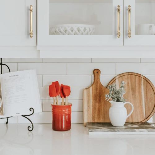 Asidrama 10 Pack 5 Inch(128mm) Brushed Brass Kitchen Cabinet Handles, Gold Cabinet Pulls Kitchen Cabinet Hardware for Cupboard Drawer Pulls