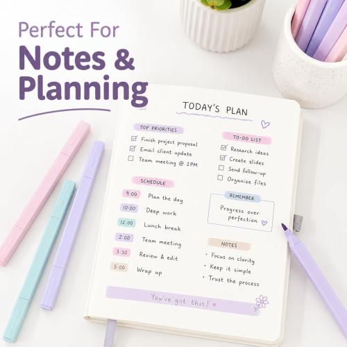 Pastel Highlighters, 12 Pcs Aesthetic No Bleed Bible Highlighters Set | Dual Tip Highlighter Set with Chisel and Fine Tips, for Journaling, Bible Study, Planner, Note Taking, School and Office
