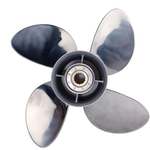CAPTAIN 4 Blades Stainless Steel Boat Propeller fit Mercury, 13 Diameter x 19 Pitch, 15 Spline Tooth Outboard Engines Motor Prop, OEM RH Propellers for 40 50 70 Force 75 80 90 100 115 125 140 HP